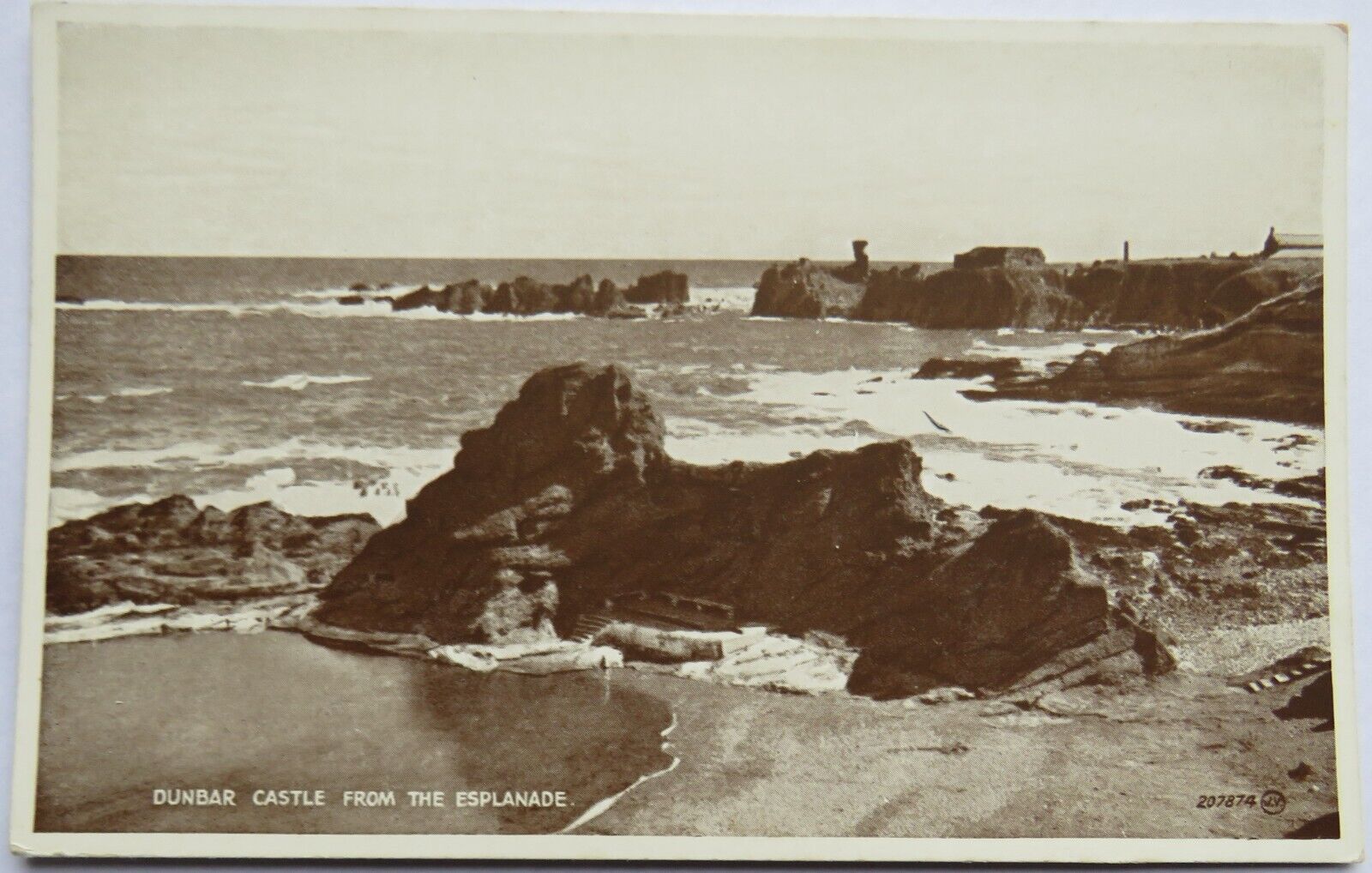 Old Postcard of Dunbar Castle from the Esplanade