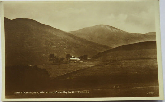 Old Postcard of Kirton Farmhouse, Glencorse, Carnethy in the Distance