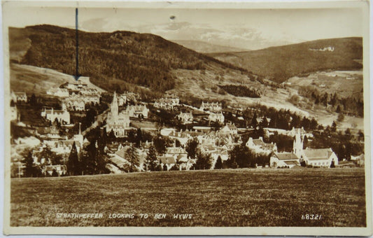 Old Postcard of Strathpeffer Looking to Ben Wyvis, 1951