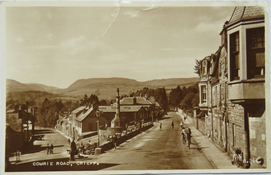 Old Photo Postcard of Comri Road, Crieff - 1954