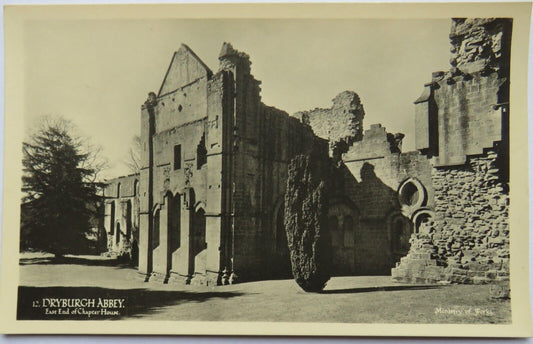 Old Postcard of Dryburgh Abbey, East End of Chapter House