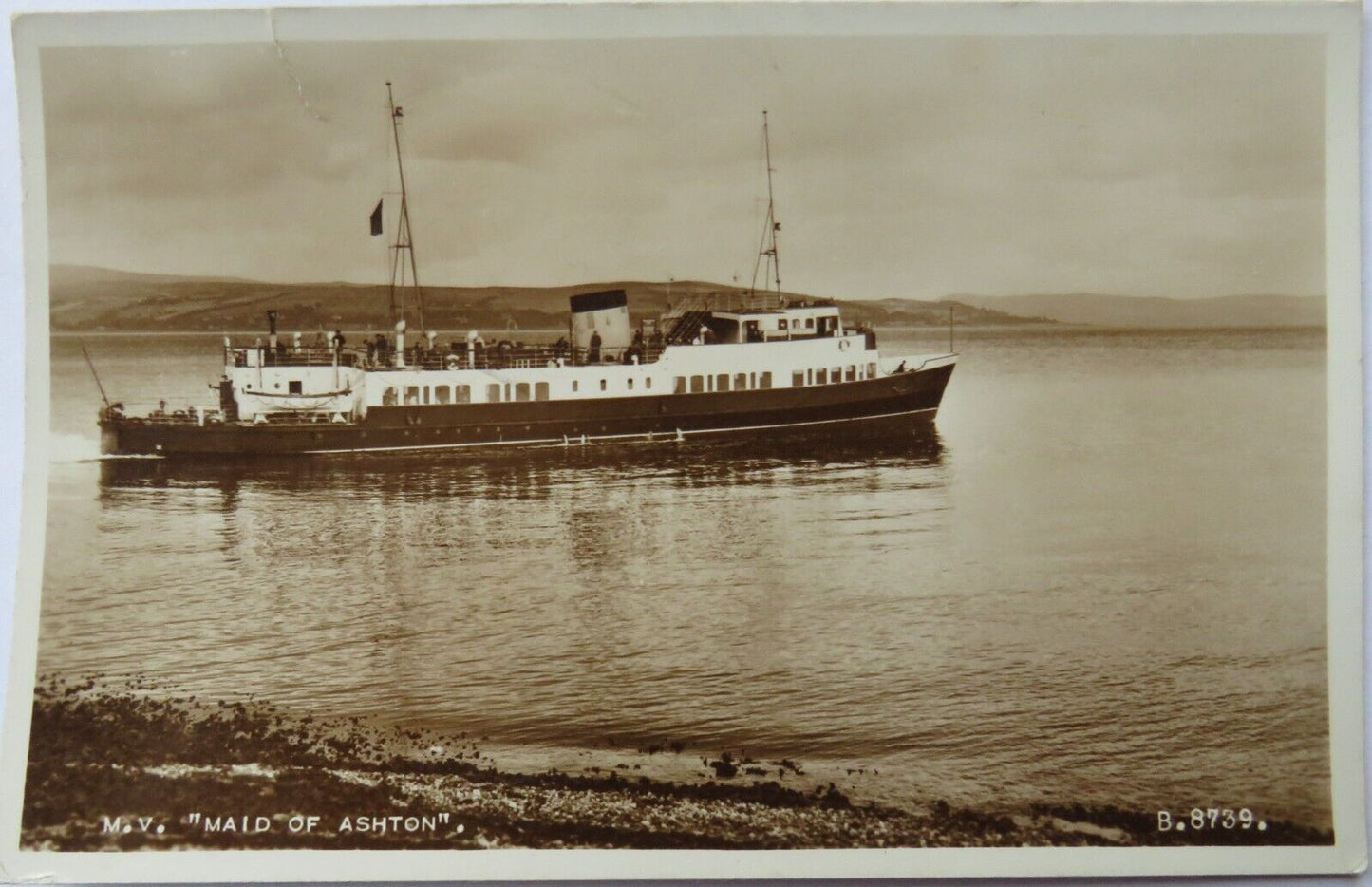 Old Postcard of M.V. "Maid of Ashton"