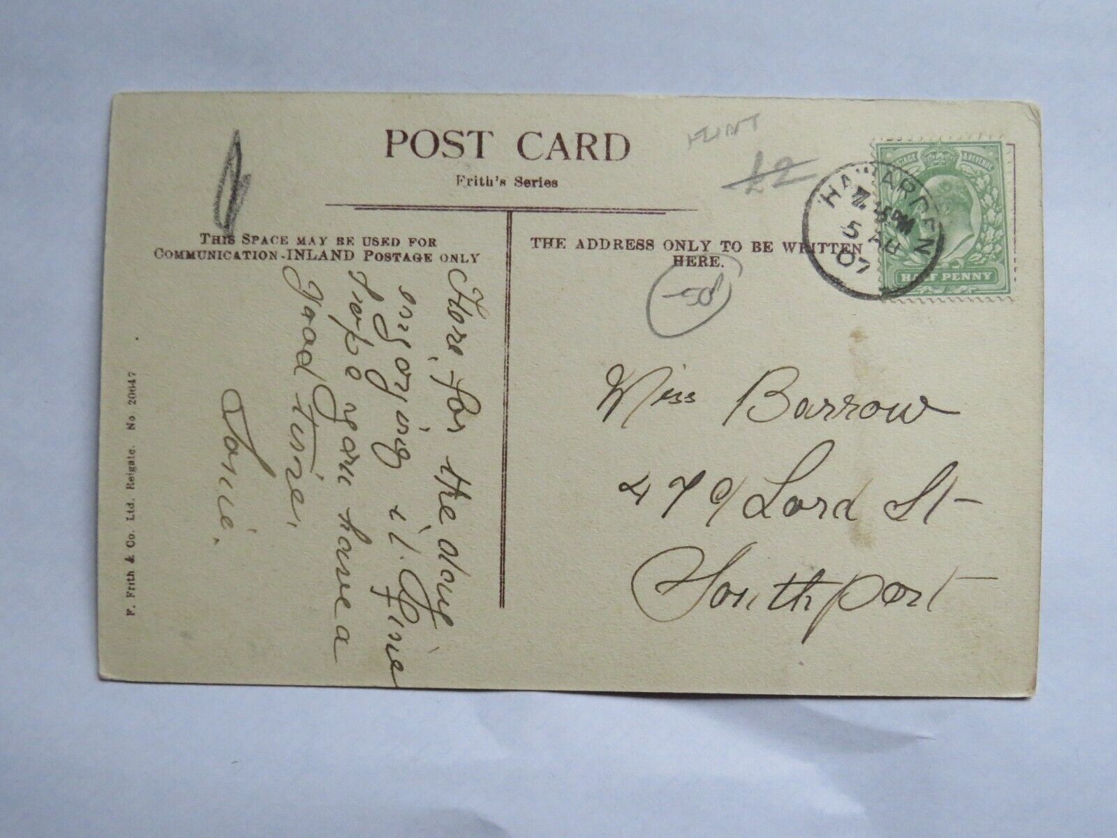 Old Postcard of Hawarden Castle 1907  -  Ref : 1012