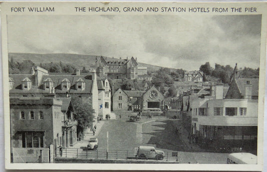 Old Postcard of Fort William The Highland, Grand and Station Hotels - Ref : 1005