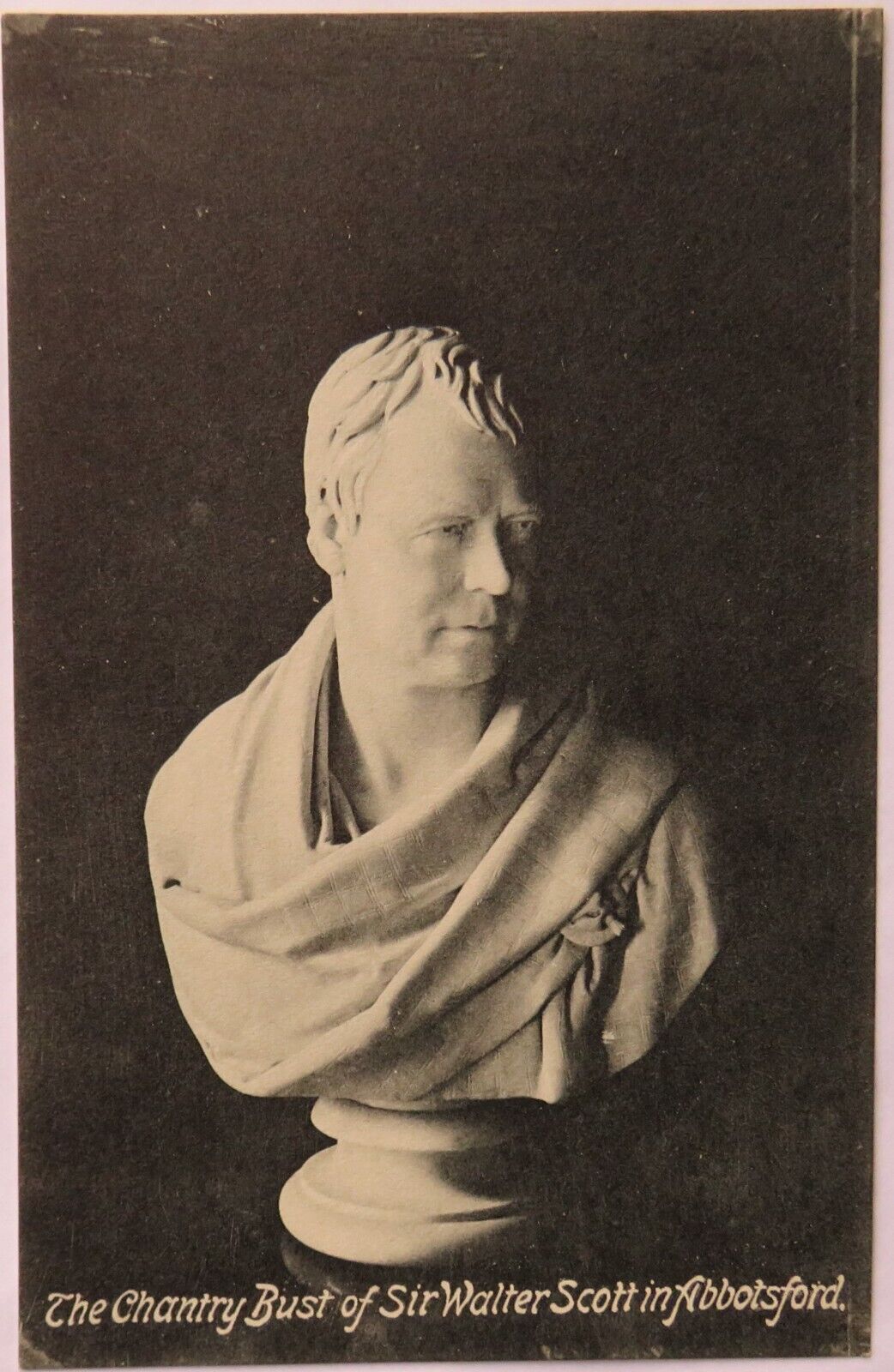Old Postcard of The Chantry Bust of Sir Walter Scott In Abbotsford