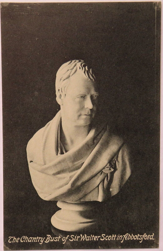 Old Postcard of The Chantry Bust of Sir Walter Scott In Abbotsford
