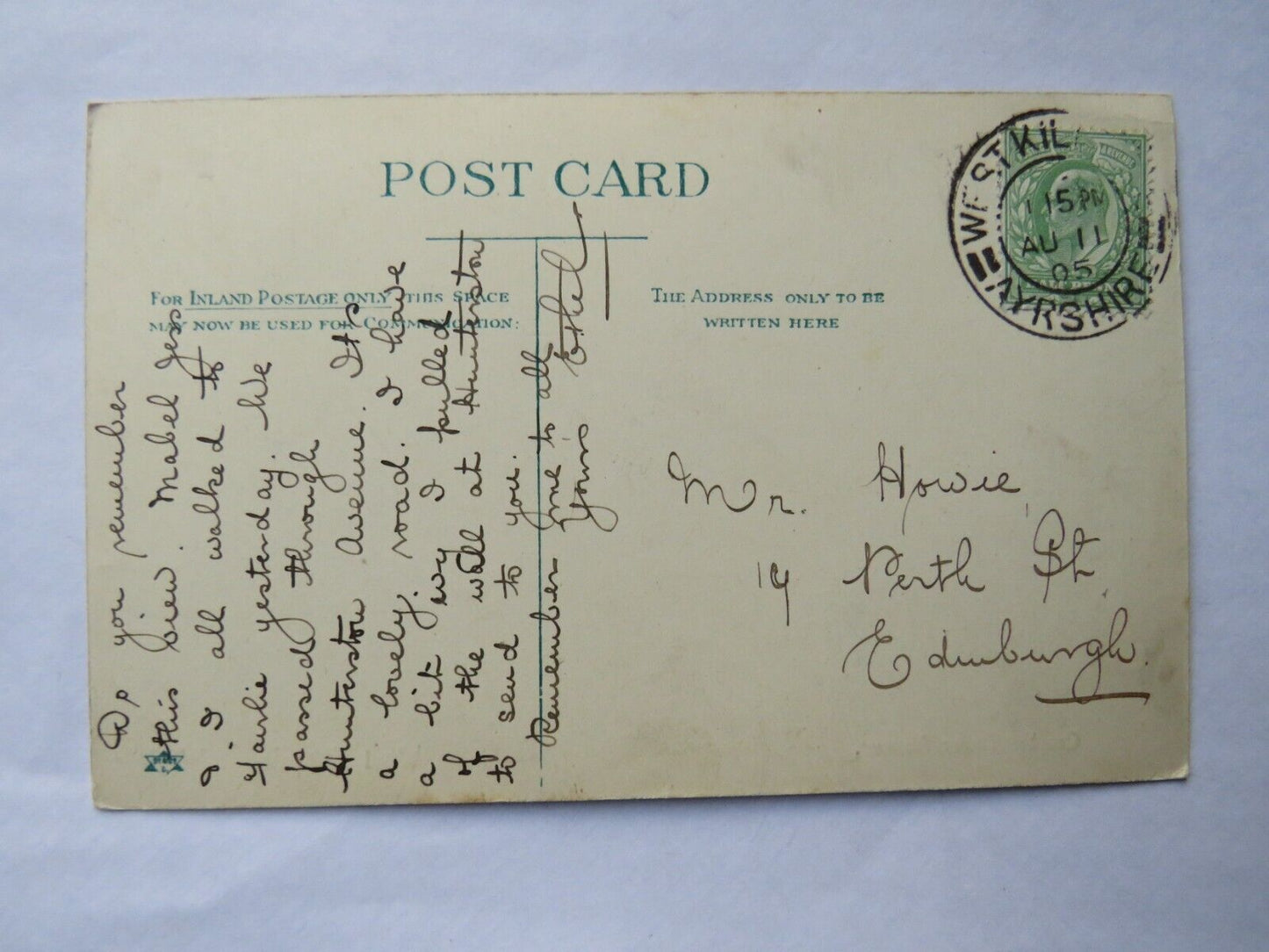 Old Postcard of Crosbie Tower Avenue, West Kilbride 1905