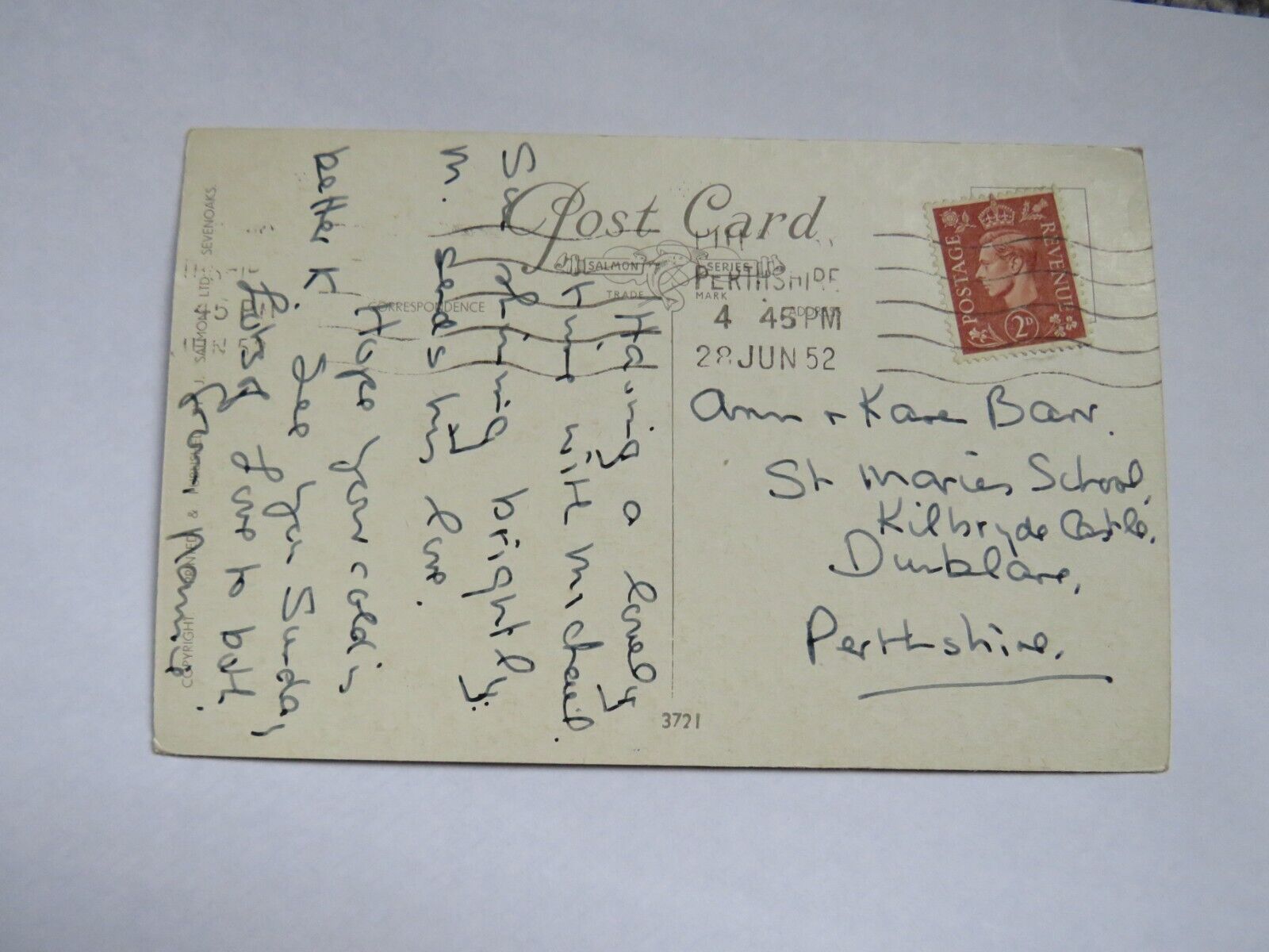 Old Postcard of Queens View, Loch Tummel 1952