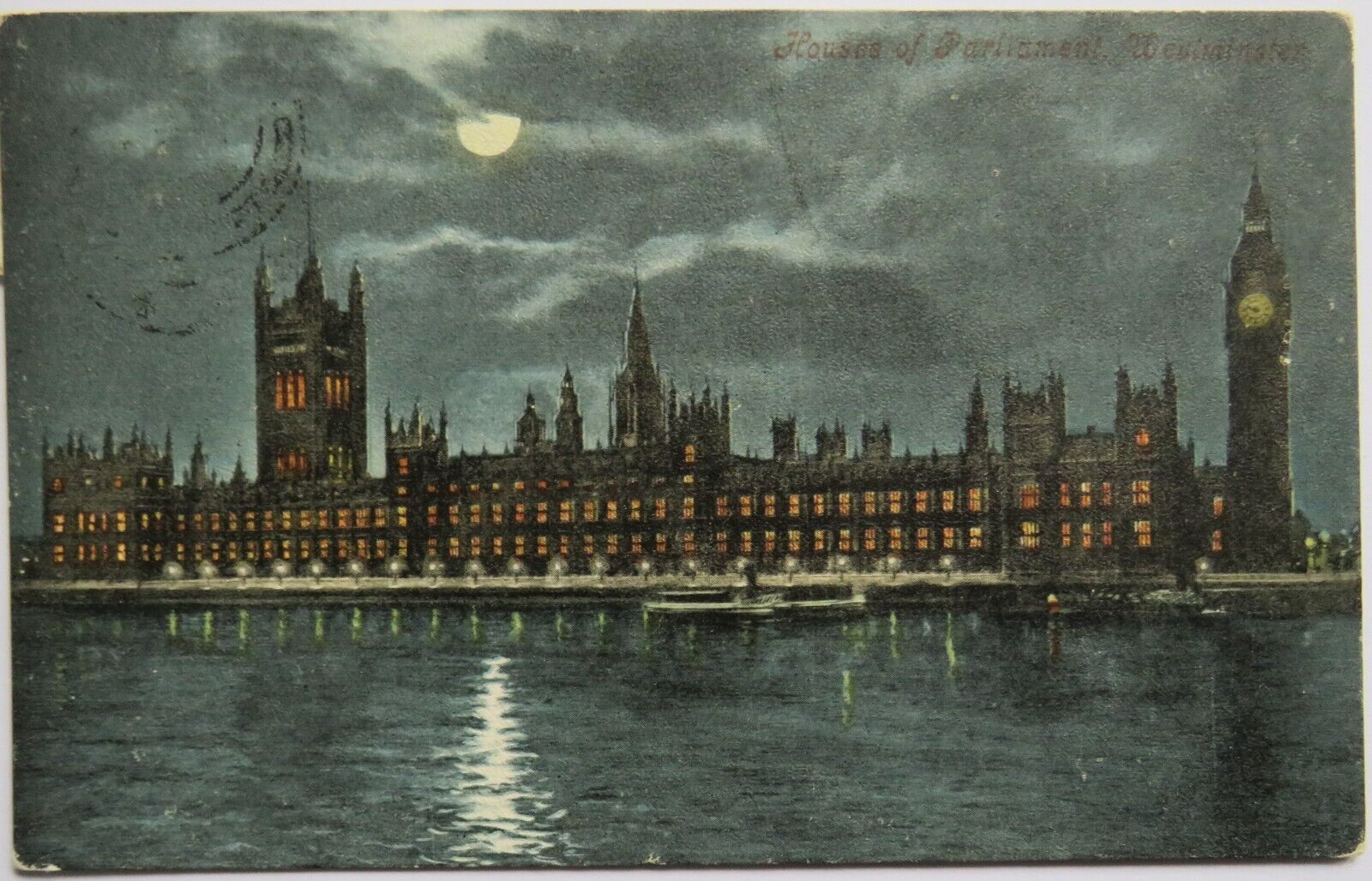 Old Postcard of Houses of Parliament Westminster 1903 - Ref : 1034