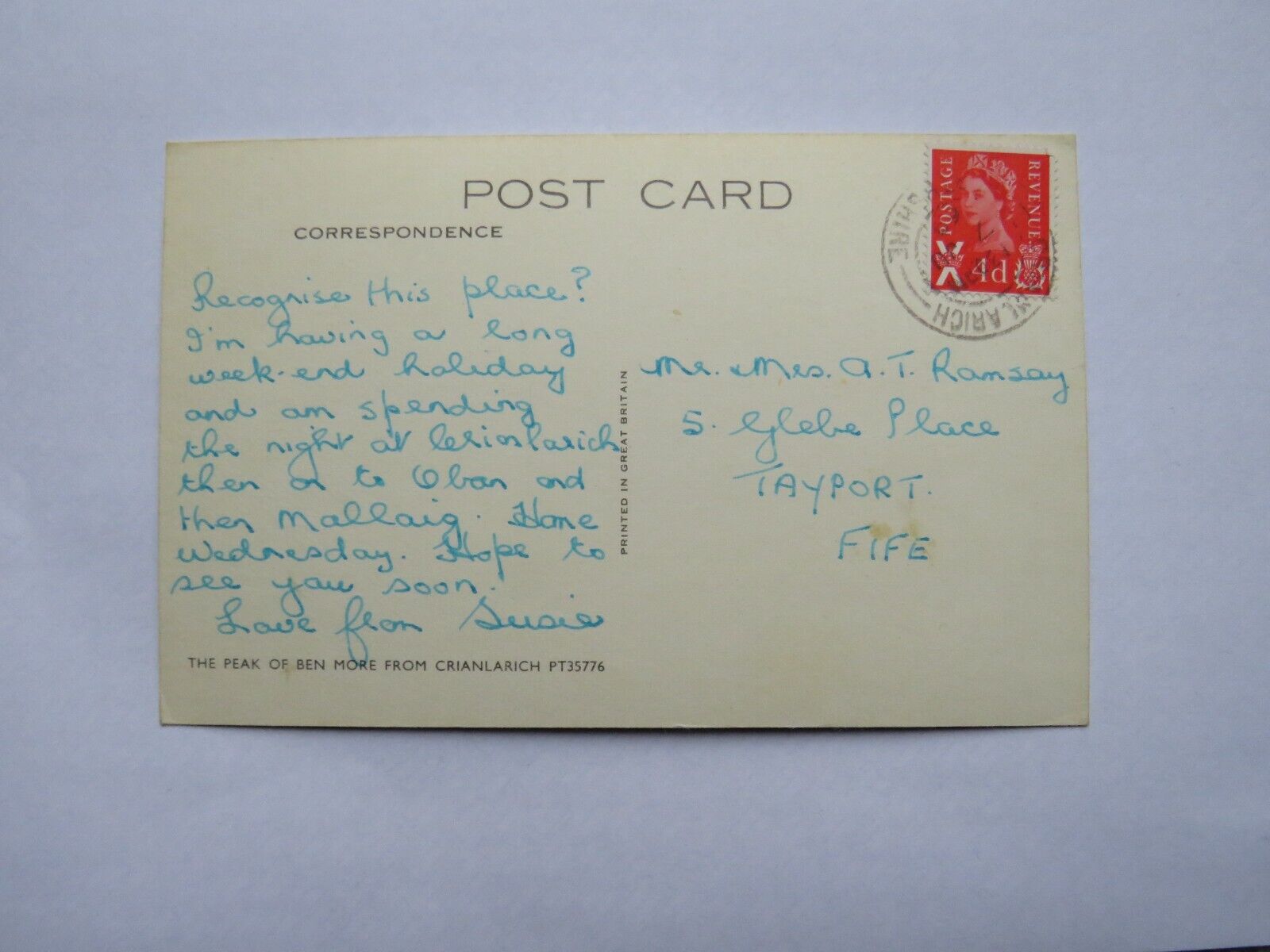 Old Postcard of The Peak of Ben More from Crianlarich