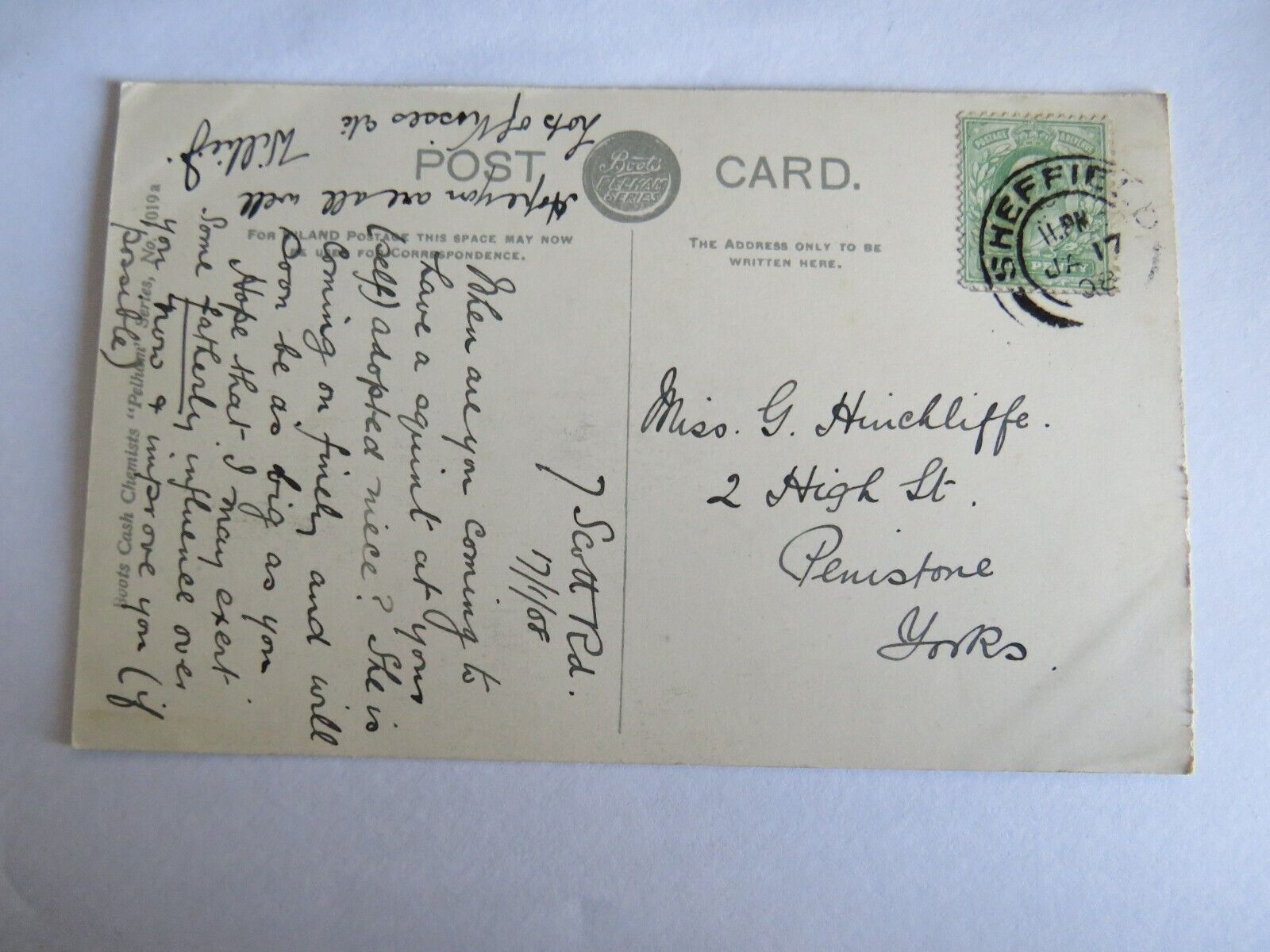 Old Postcard of Chatsworth House 1908 - Ref : 1025