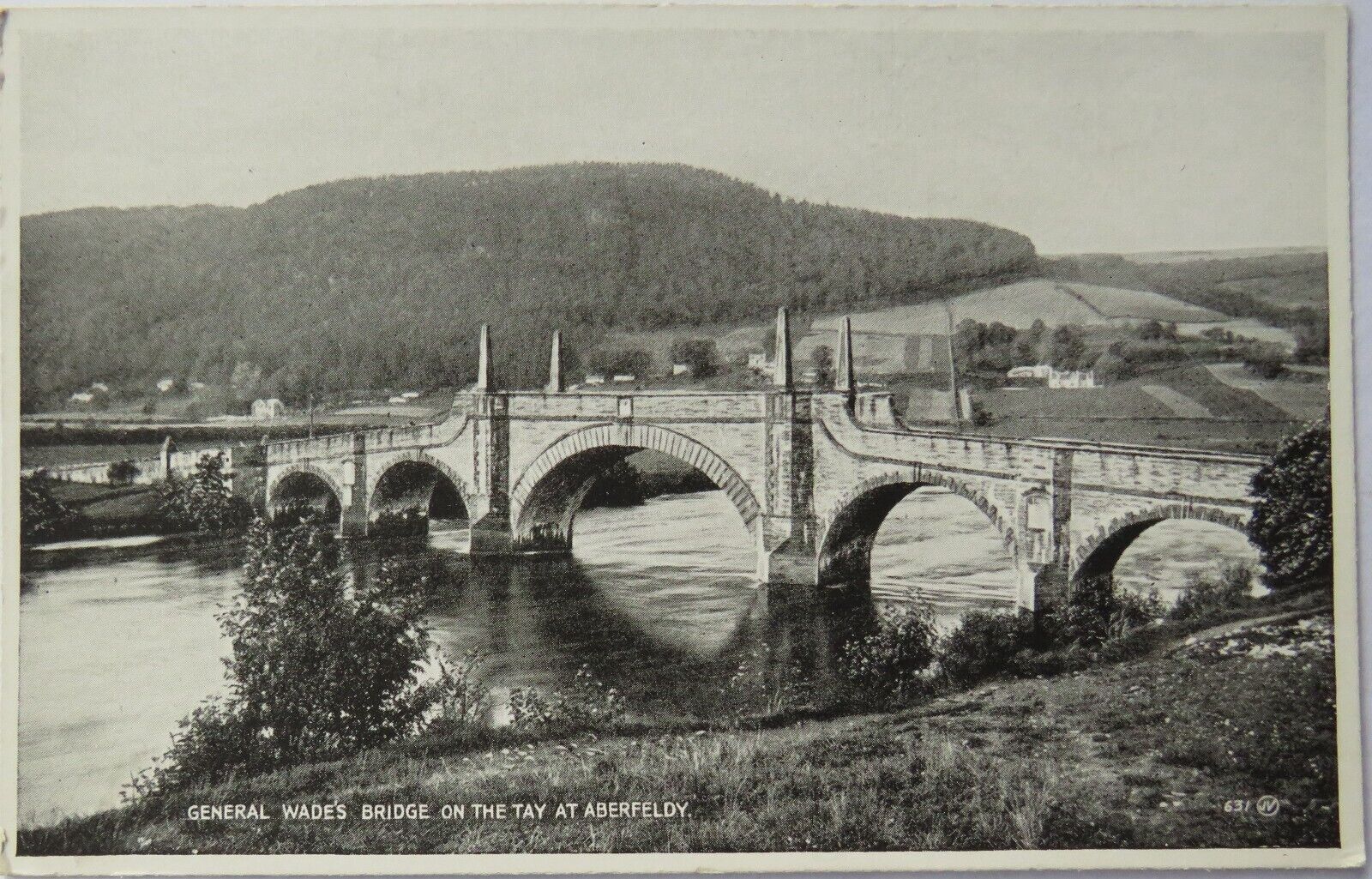 Old Postcard of  General Wade's Bridge On The Tay At Aberfeldy