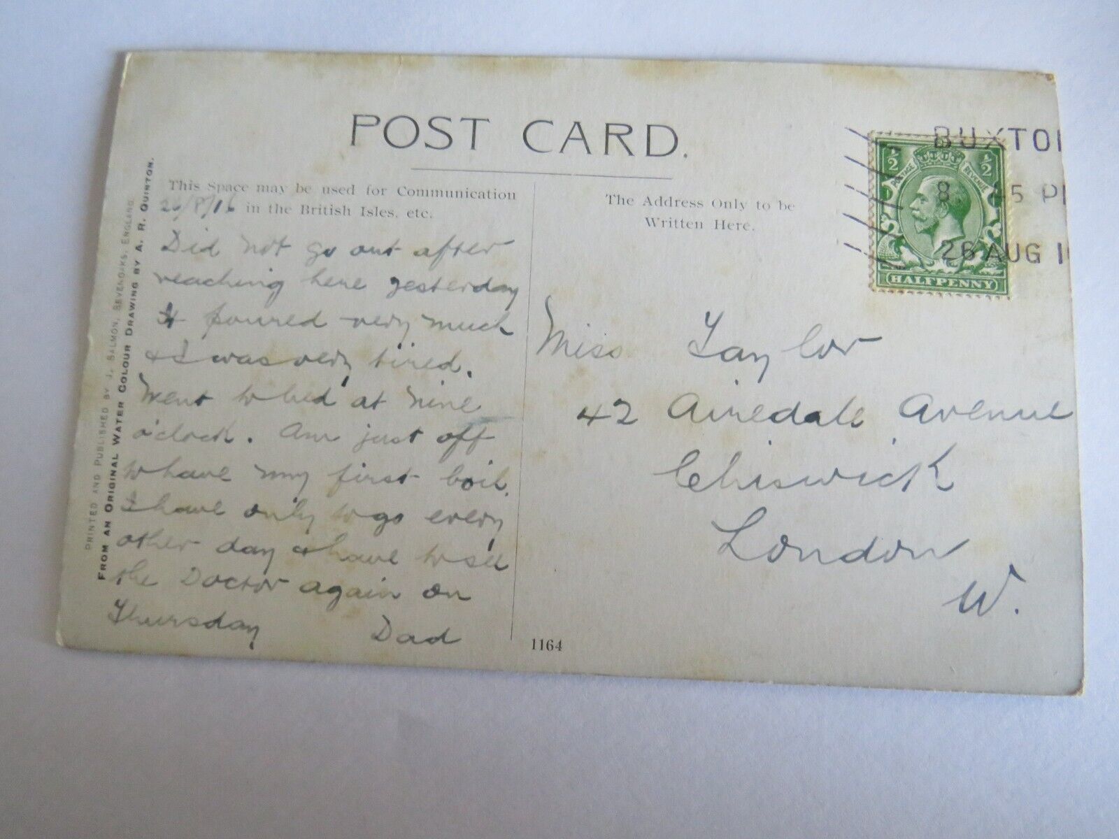 Old Postcard of The Garden Buxton - Ref : 1025