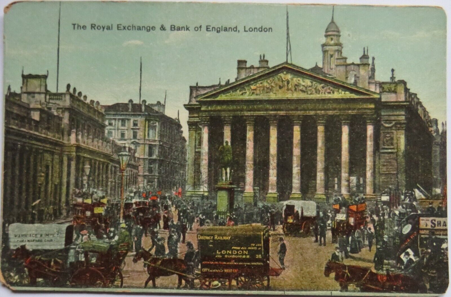 Old Postcard of The Royal Exchange & Bank of England, London - Ref : 1035