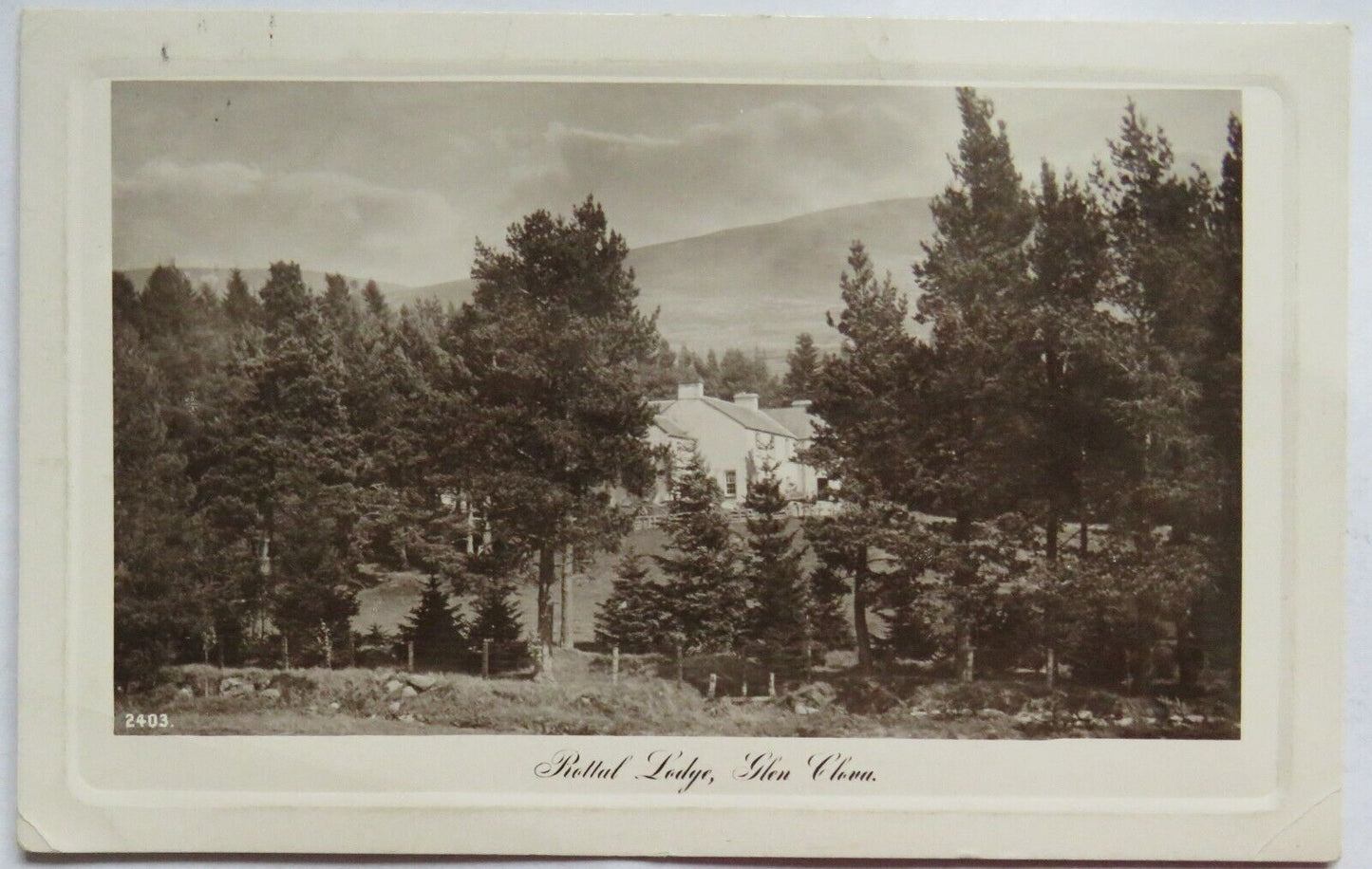 Old Postcard of Rottal Lodge, Glen Cova - Ref : 1004