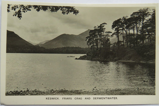 Old Postcard of Keswick.  Friars Crag and Derwentwater