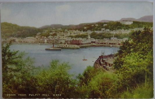 Old Antique Postcard Of Oban From Pulpit Hill - Ref : 1040
