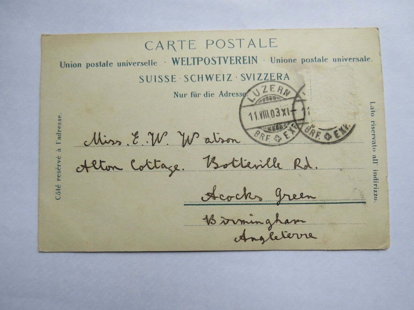 Old Postcard of Ljuzern.  Promenade u. Pilatus, 1903
