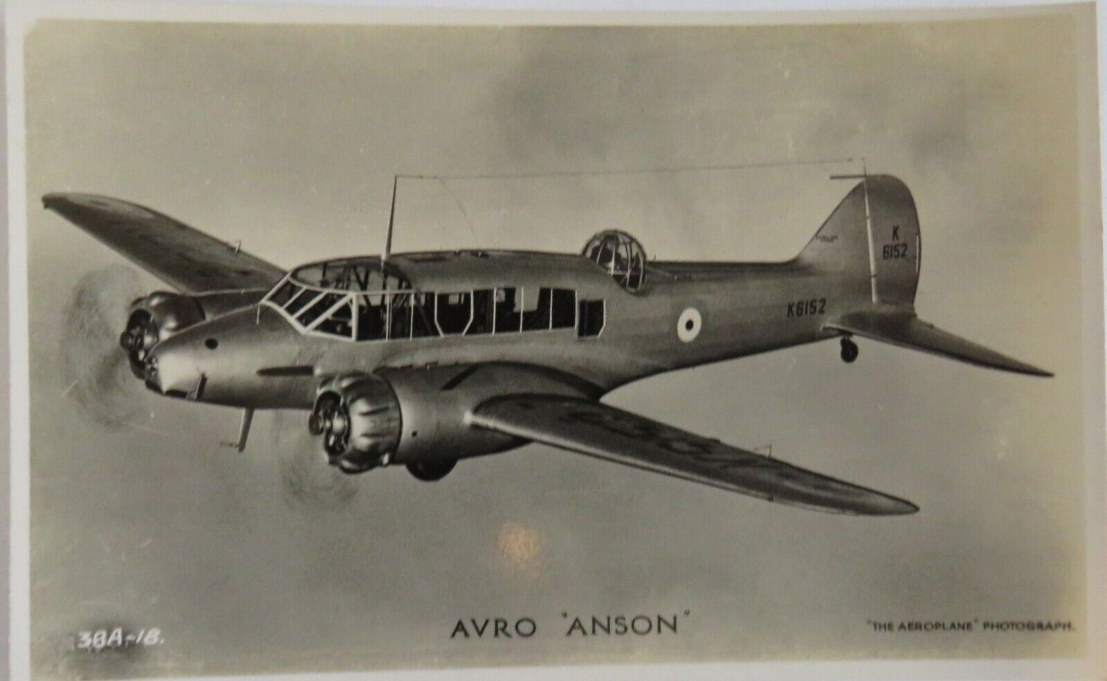 Old Postcard Of Avro 'Anson' - Ref : 1015