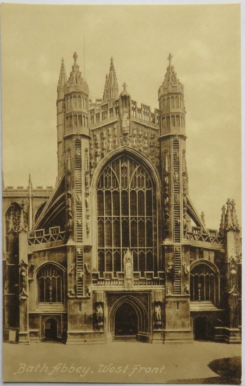 Old Postcard of Bath Abbey, West Front, Unposted