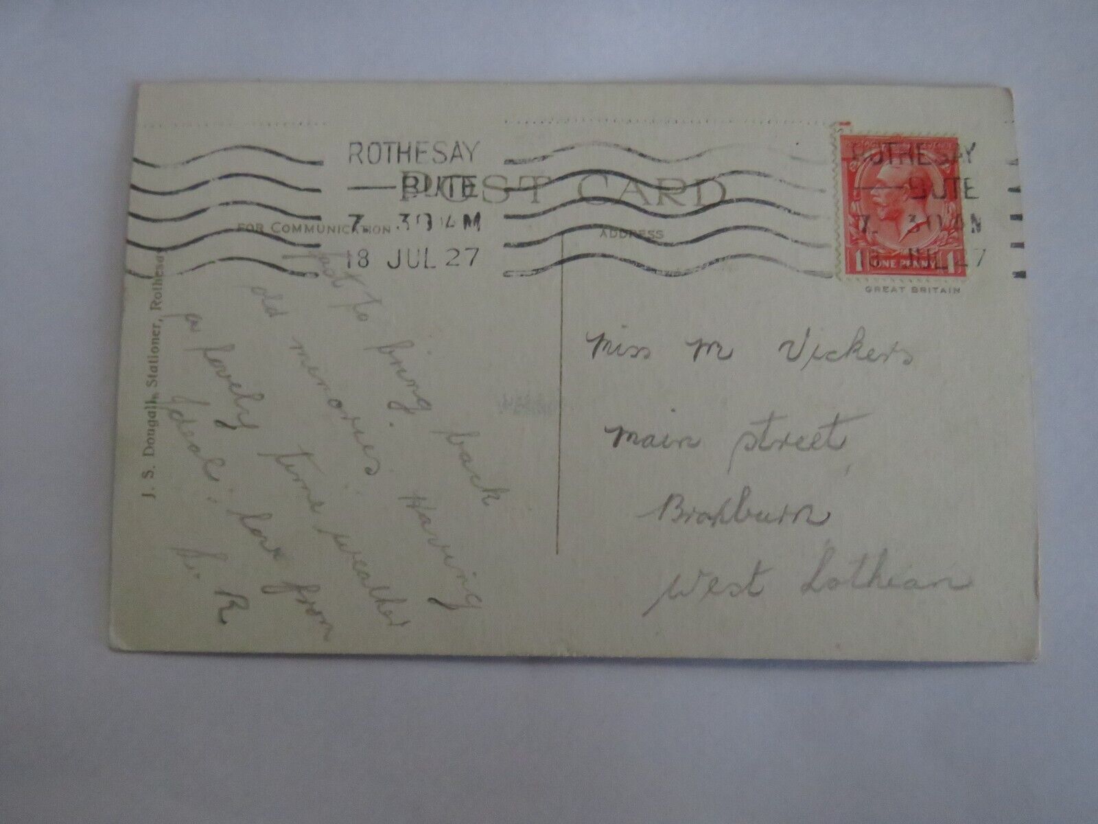 Old Antique Postcard Of Loch Fad Rothesay - Ref : 1040