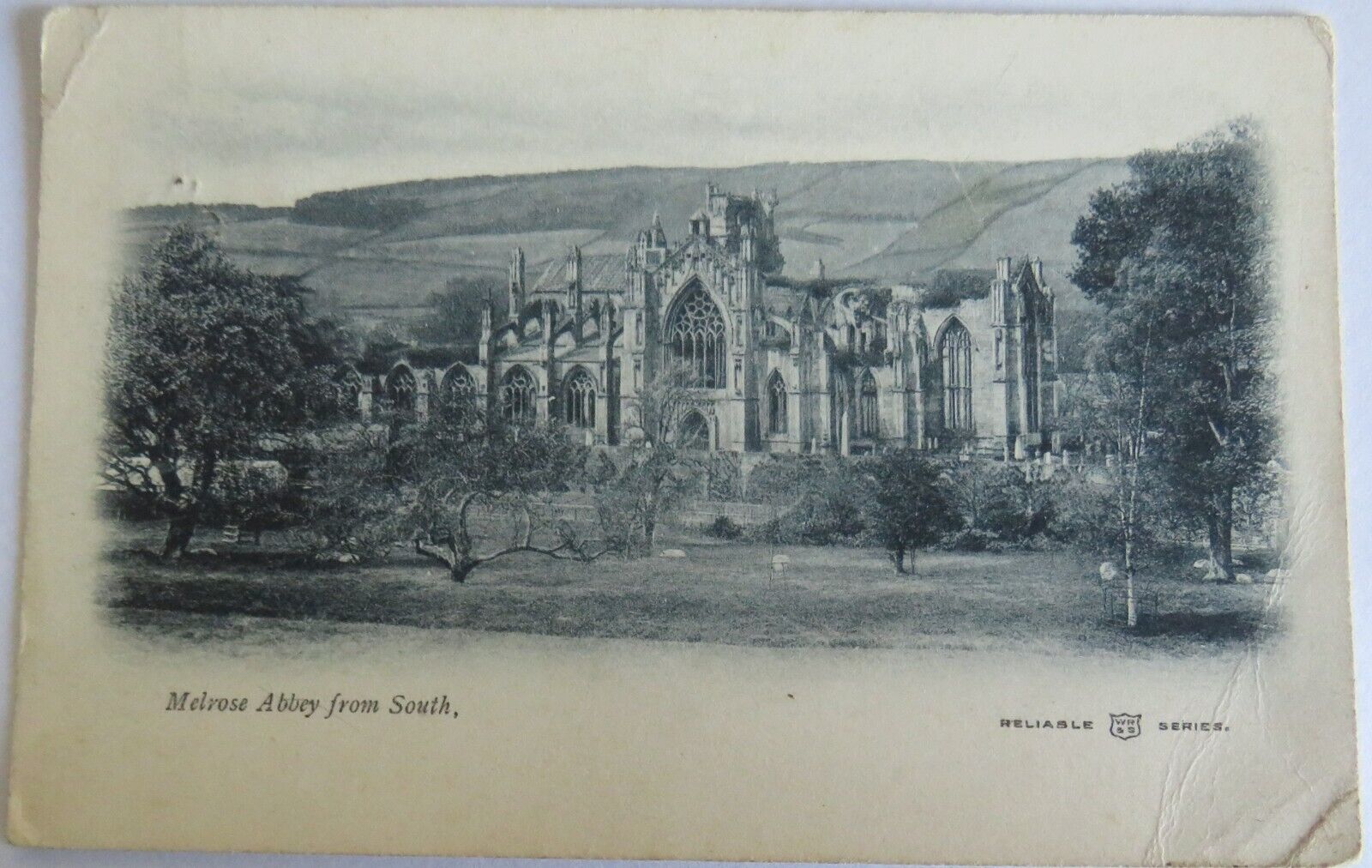Old Postcard of Melrose Abbey From South 1903 - Ref : 1028