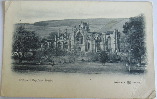 Old Postcard of Melrose Abbey From South 1903 - Ref : 1028