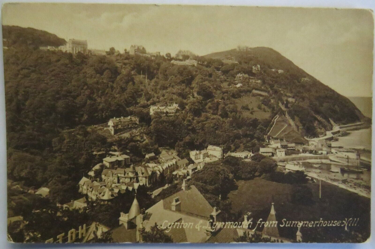 Old Postcard of Lynton & Lynmouth From Summerhouse Hill - Ref : 1036