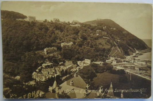 Old Postcard of Lynton & Lynmouth From Summerhouse Hill - Ref : 1036