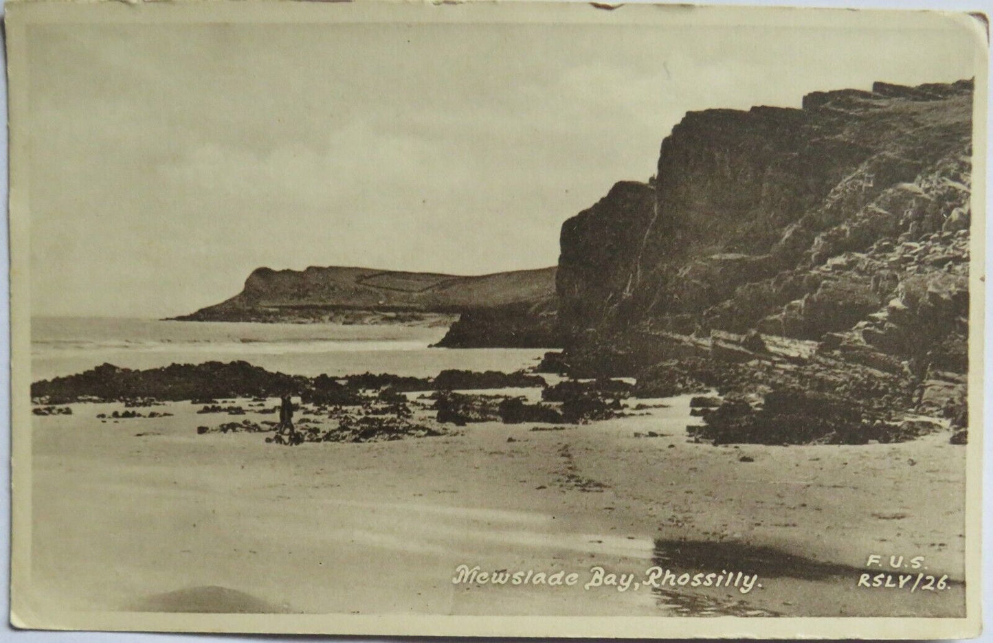 Old Postcard of Mewslade Bay, Rhossilly - Ref : 1011