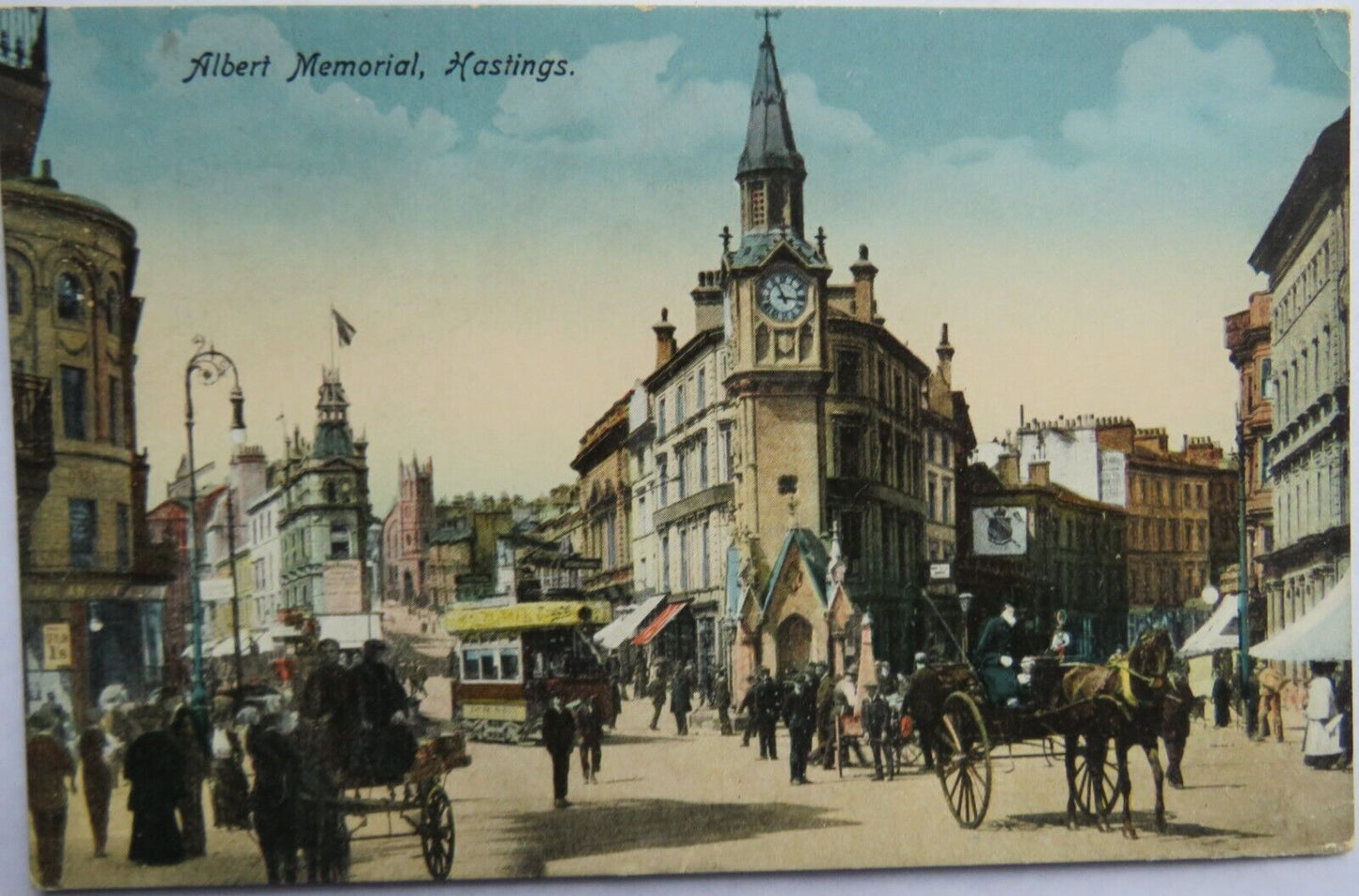 Old Postcard of Albert Memorial, Hastings