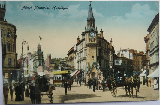 Old Postcard of Albert Memorial, Hastings