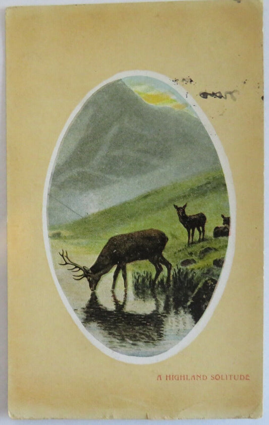 Old Postcard of A Highland Solitude 1913 - Ref : 1016
