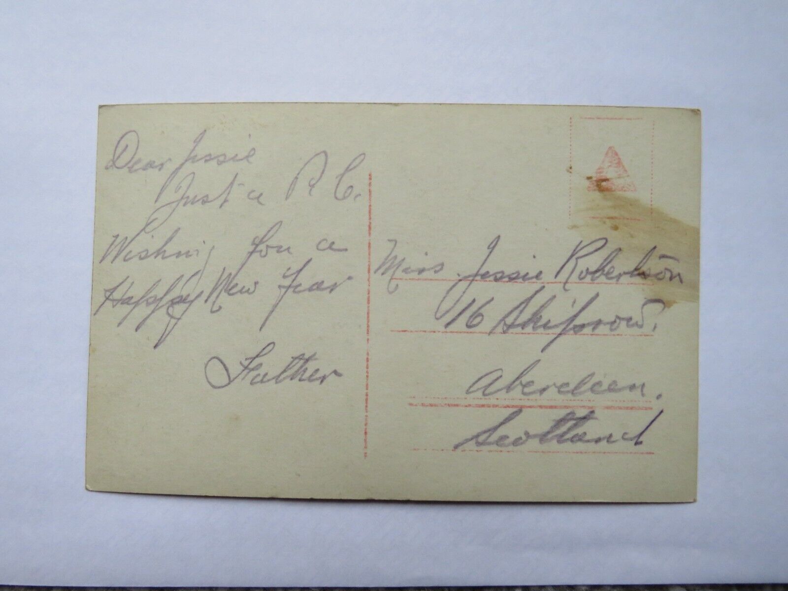 Old Postcard New Year 1st January