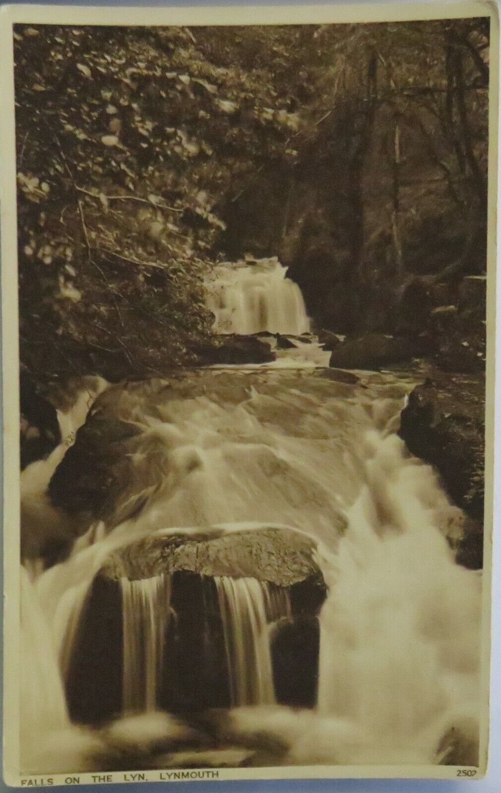 Old Postcard of Falls On The Lyn, Lynmouth - Ref : 1037