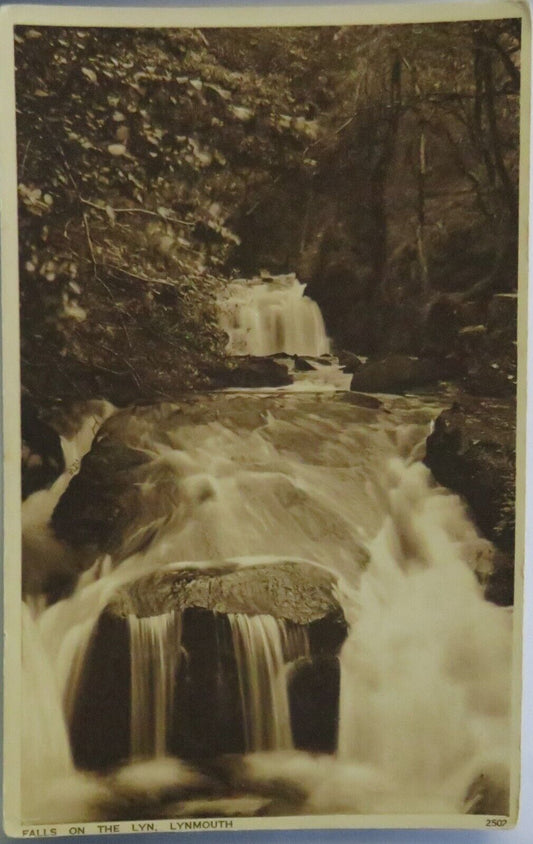 Old Postcard of Falls On The Lyn, Lynmouth - Ref : 1037