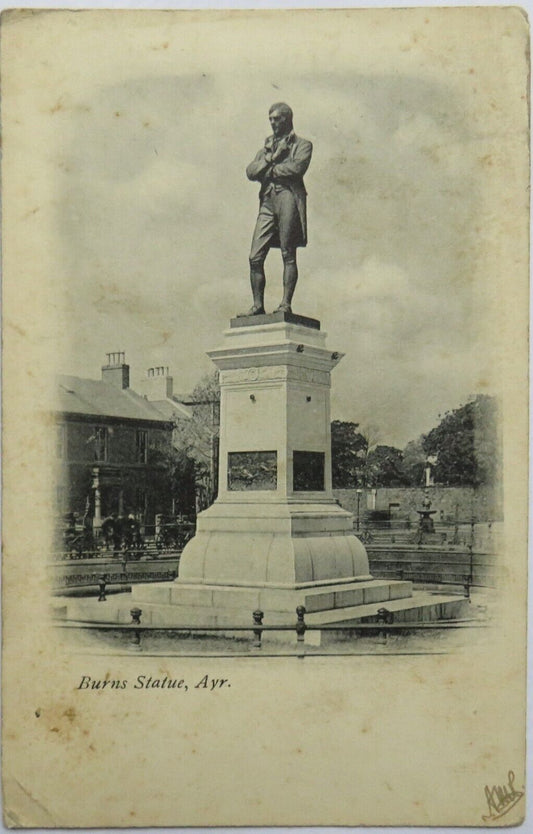 Old Postcard of Burns Statue, Ayr