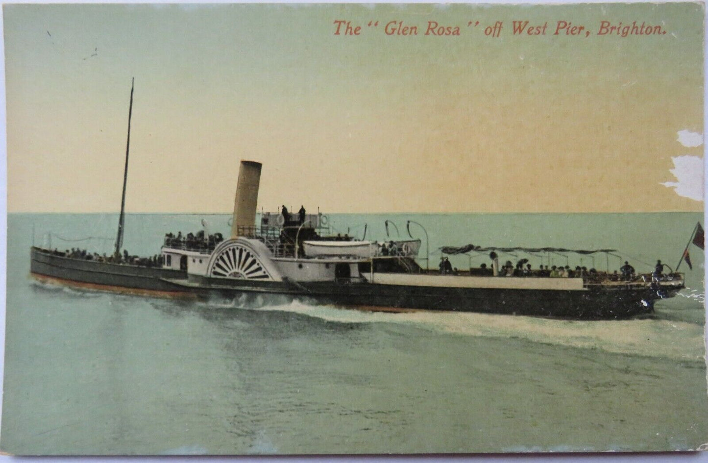 Old Postcard The "Glen Rosa" Off West Pier, Brighton