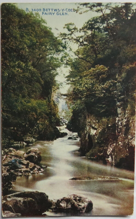 Old Postcard of Bettws-Y-Coed Fairy Glen 1922 -  Ref : 1013