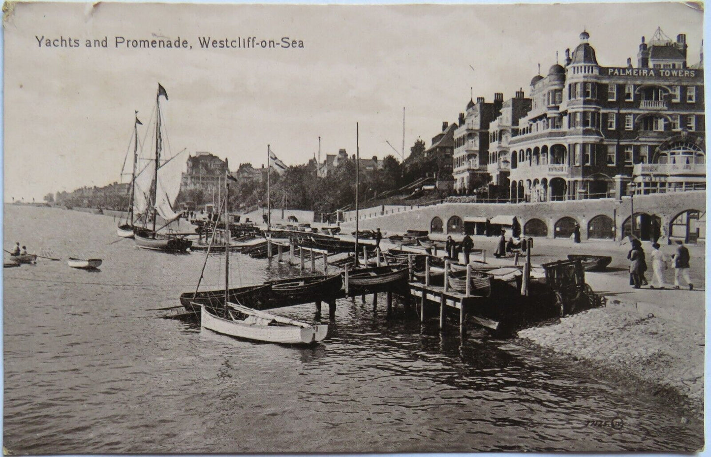 Old Postcard of Yachts and Promenade, Westcliff-On-Sea, Essex