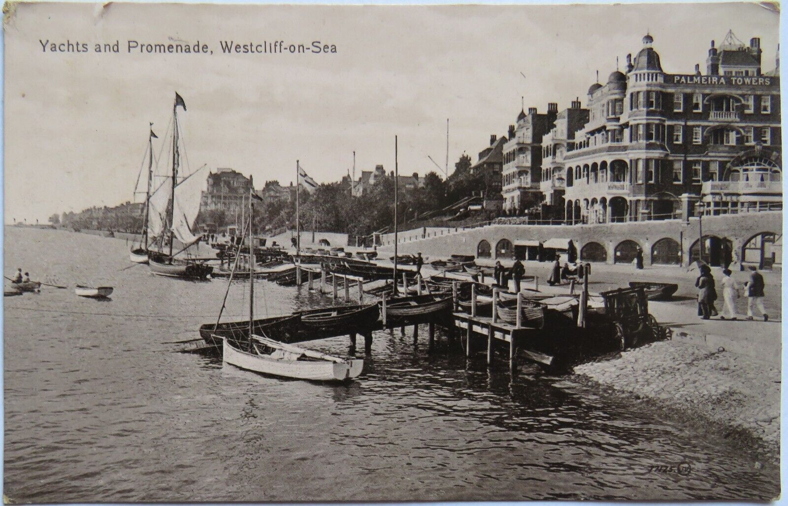 Old Postcard of Yachts and Promenade, Westcliff-On-Sea, Essex