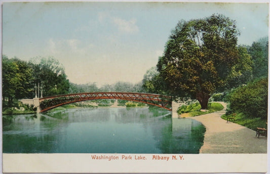 Old Postcard of Washington Park Lane. Albany N.Y. - Ref : 1010