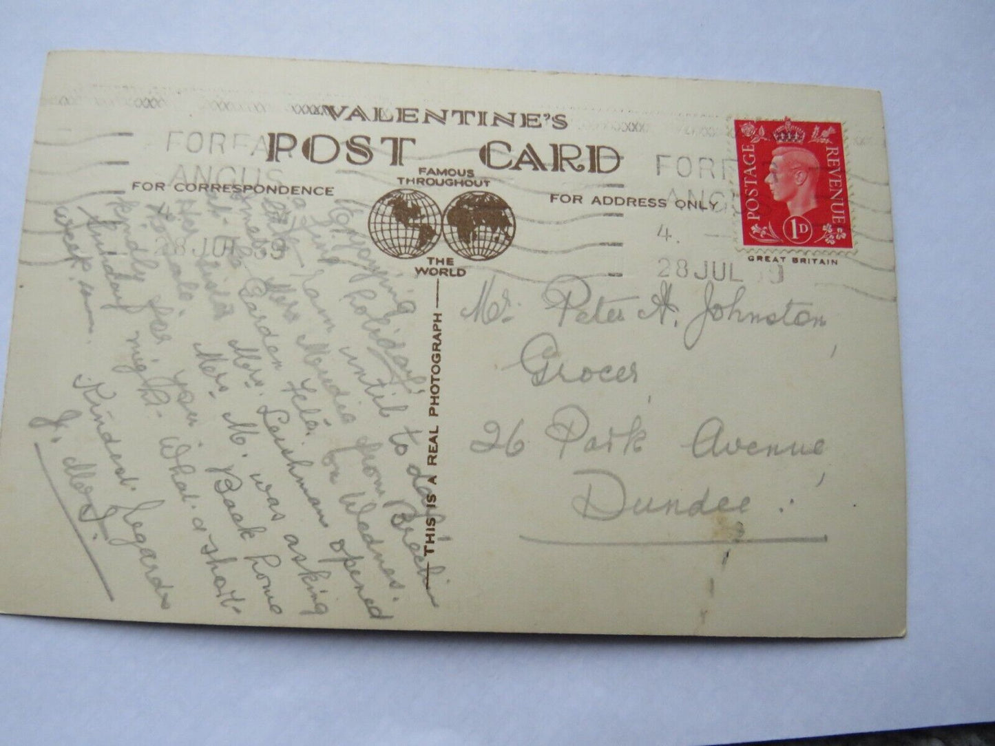 Old Postcard of Balnaboth Lodge, Glenprosen