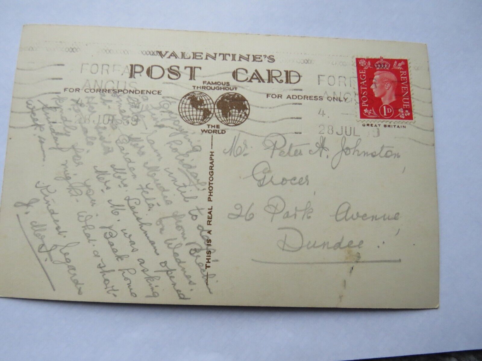 Old Postcard of Balnaboth Lodge, Glenprosen
