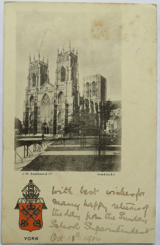 Old Postcard of York Minster 1904
