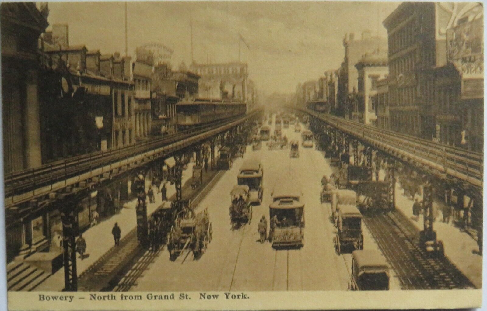 Old Postcard of Bowery - North From Grand ST. New York -  Ref : 1013