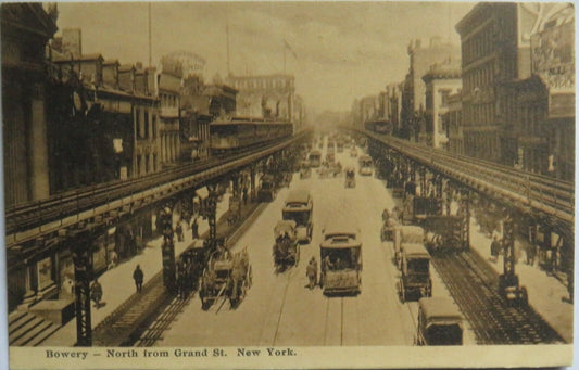 Old Postcard of Bowery - North From Grand ST. New York -  Ref : 1013