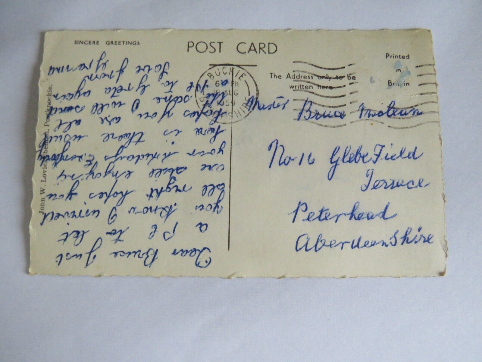 Old Postcard of Harbour, Portknockie - Ref : 1019