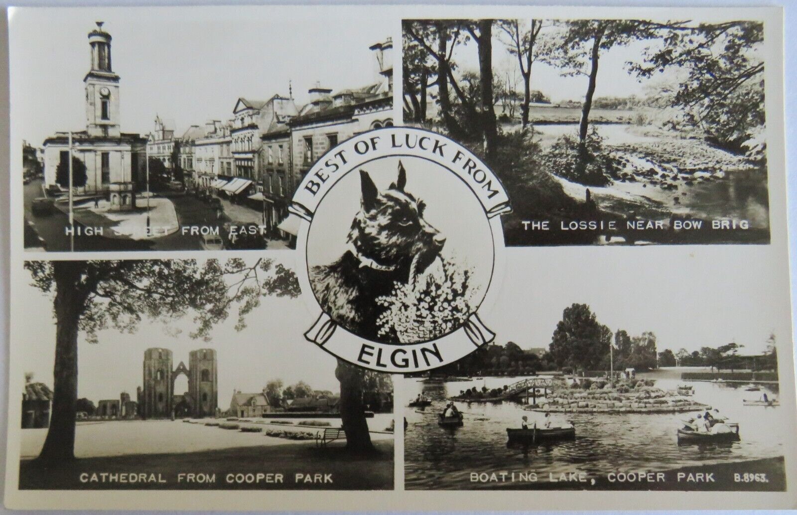 Old Postcard of Best of Luck From Elgin - Ref : 1028