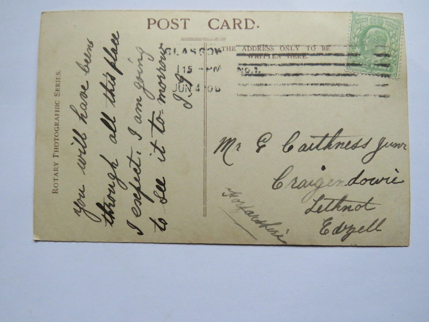 Old Postcard of Art Galleries, Glasgow 1908  - Ref : 1034